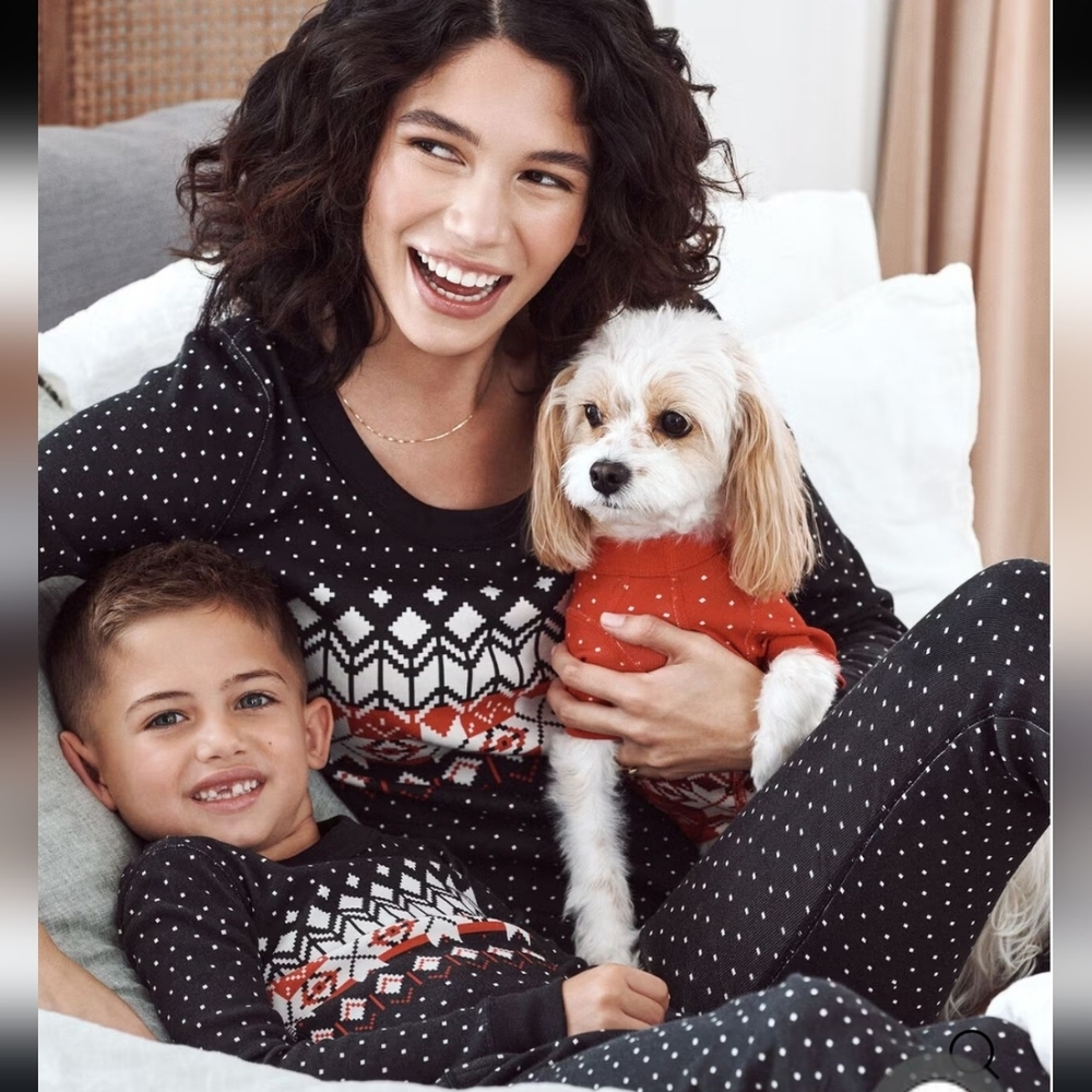 Hanna Andersson Holiday HannaJams Jogger Pajama Pants Organic Cotton Black Small